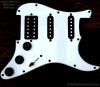 STRATOCASTER ELECTRIC GUITAR PICKGUARD HSS WHITE LOADED BLACK PARTS